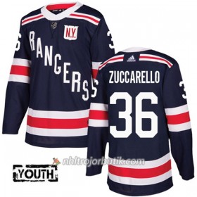 Barn Ishockey New York Rangers Tröja Mats Zuccarello 36 Adidas 2017-2018 Marinblå 2018 Winter Classic Authentic